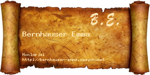 Bernhauser Emma névjegykártya